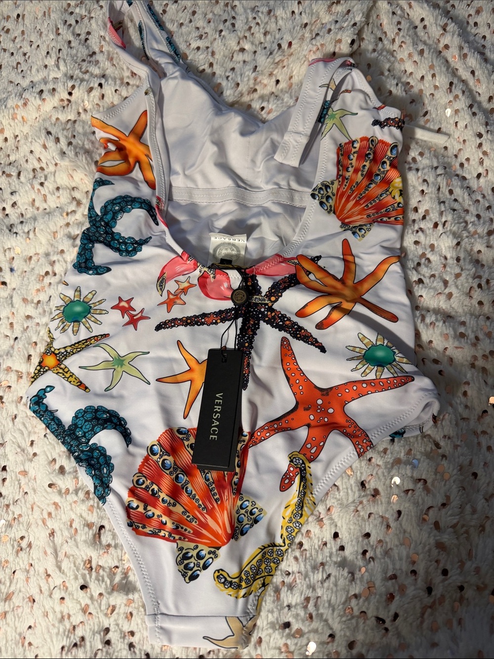 Versace White Multicolor Seashell & Starfish One-Piece - Picture 7 of 9